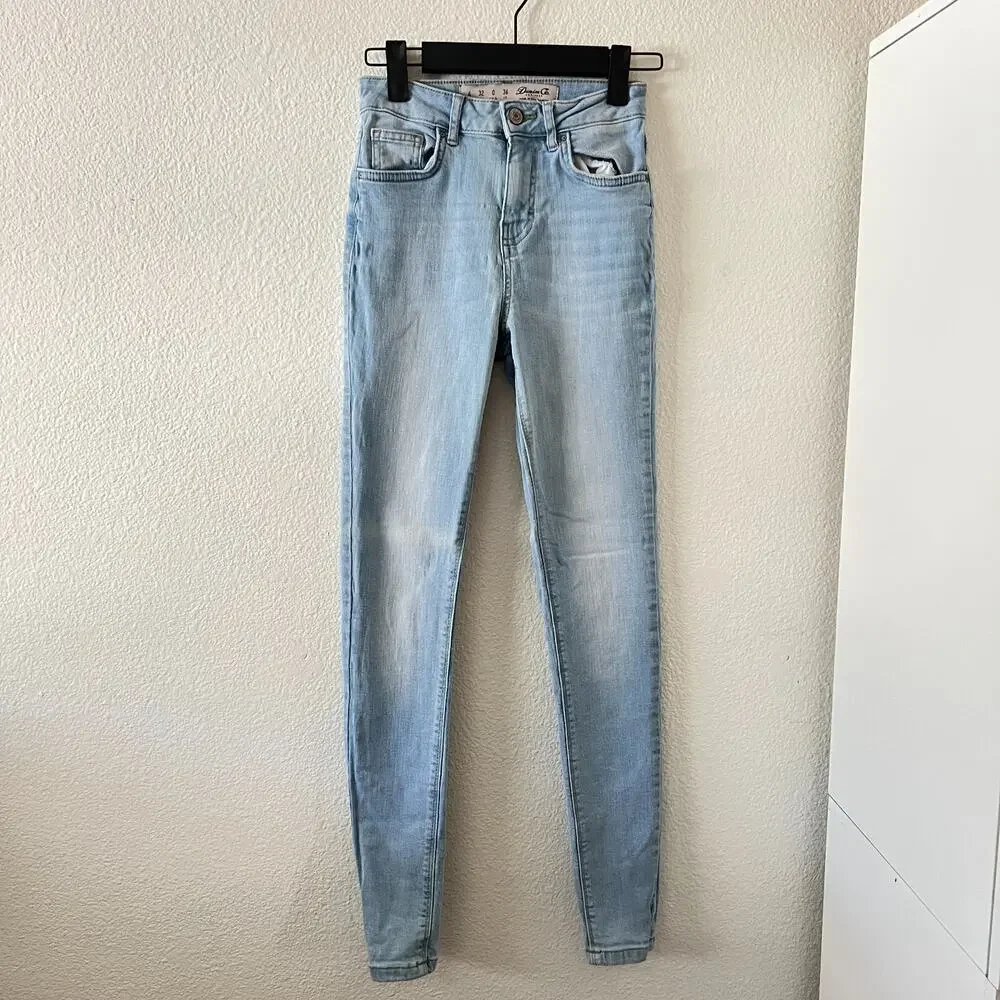 Denim‎ & Co Womens Skinny Light Wash Jeans Sz Us 0 Uk 4 Stretch Classic Basic